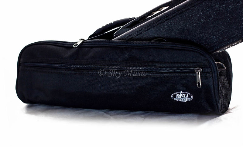 Sky Brand New C Flute Hard Case Cover w Side Pocket/Handle/Strap Black Color