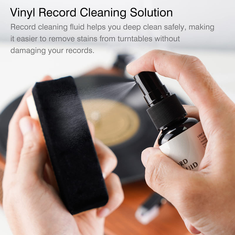 Jancane Vinyl Record Cleaner Kit, 4-in-1 Record Cleaner Kit for Vinyl Records Albums-Includes Soft Velvet Record Brush, Cleaning Liquid and Turntable Stylus Cleaning Gel