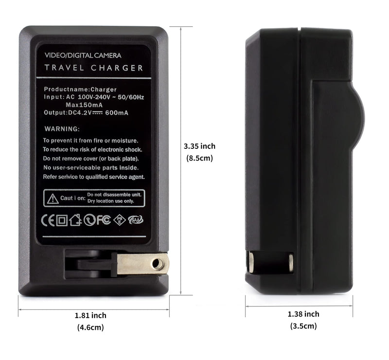 [AUSTRALIA] - Norifon LI-50B Charger for Olympus D-750, SH-21, SP-800UZ, SP-810UZ, SP-815UZ, Stylus 1010, 1030SW, SZ-12, SZ-14, Tough TG-2, VR-340, VR-350, XZ-1 and More with Foldable Plug, Black (LI-50B-W) Wall Charger 