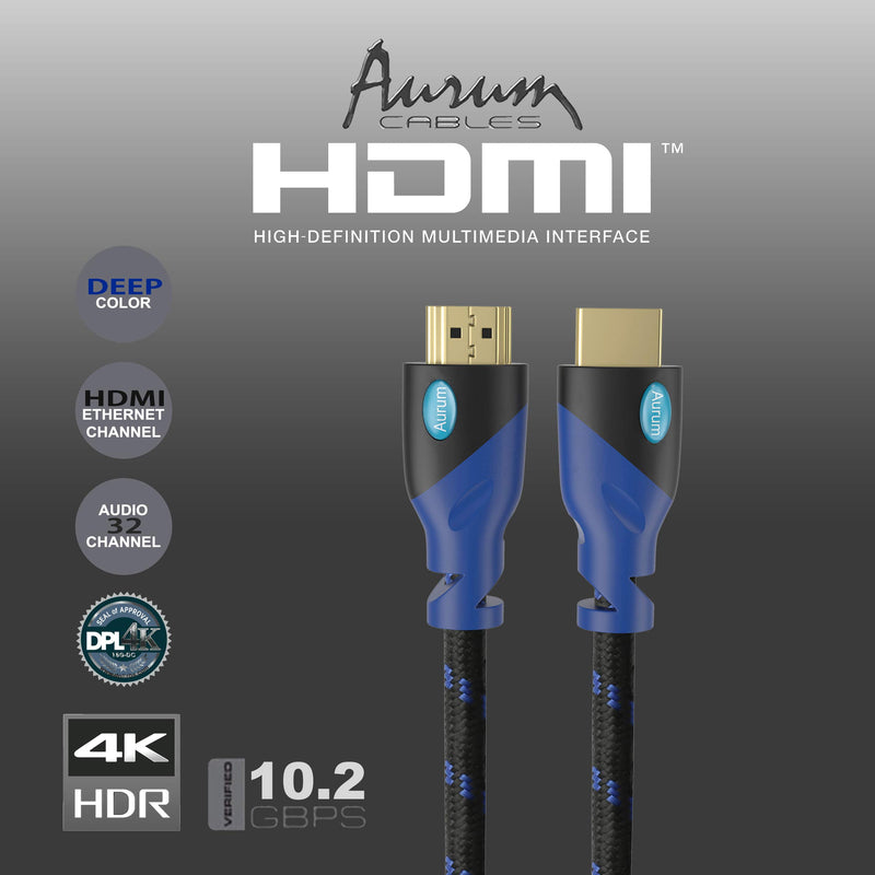Aurum Ultra Series - High Speed HDMI Cable with Ethernet - 2 Pack 1.5 FT - Supports 3D & Audio Return Channel - Full HD [Latest Version] - 1.5 Feet 2 Pk