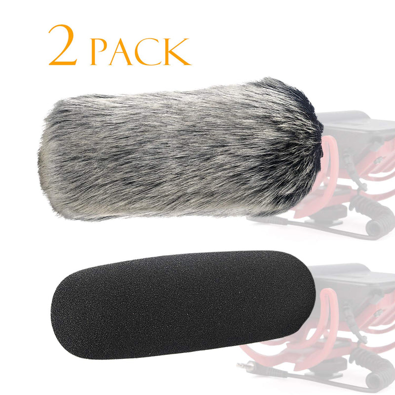 [AUSTRALIA] - SUNMON Windscreen Muff and Foam for Rode VideoMic, NTG2, NTG1 and WSVM Microphone, Indoor Outdoor Microphone Windshield (2 PACK) FurFoamKit 