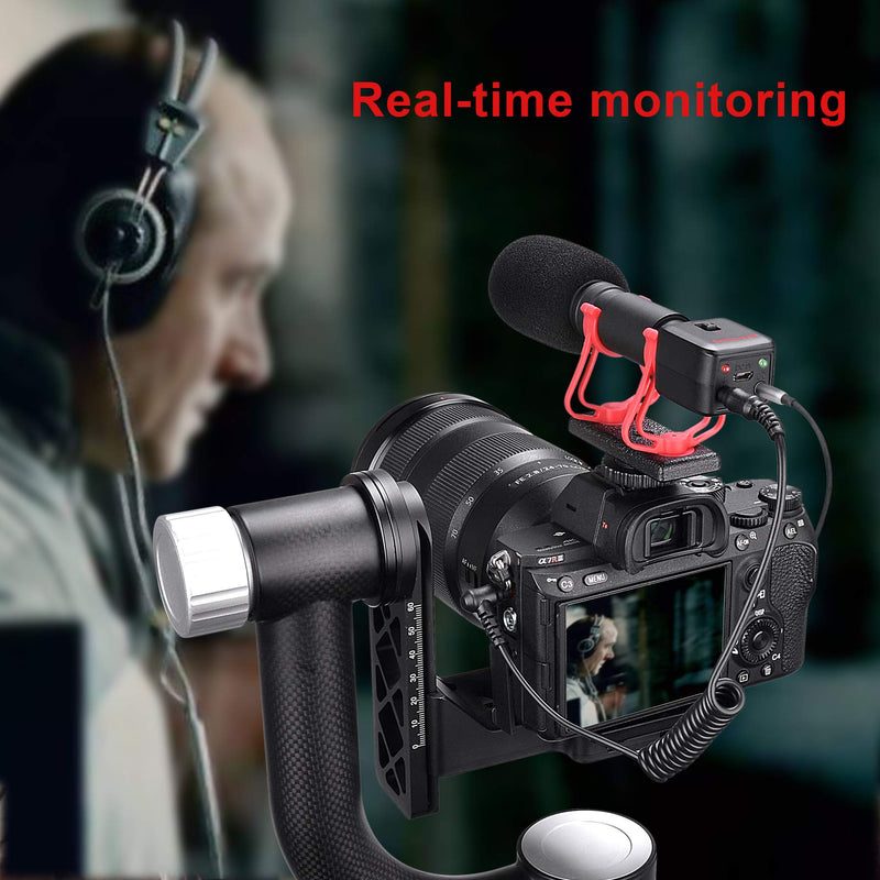 Professional Studio Realtime Monitor Mini Shotgun Video Microphone Hi-Sensity Hi-Fidelity Cardiod Directional Condenser Mic for DSLR Camera Camcorder Smartphone Cell Phone iPhone Vlog YouTube