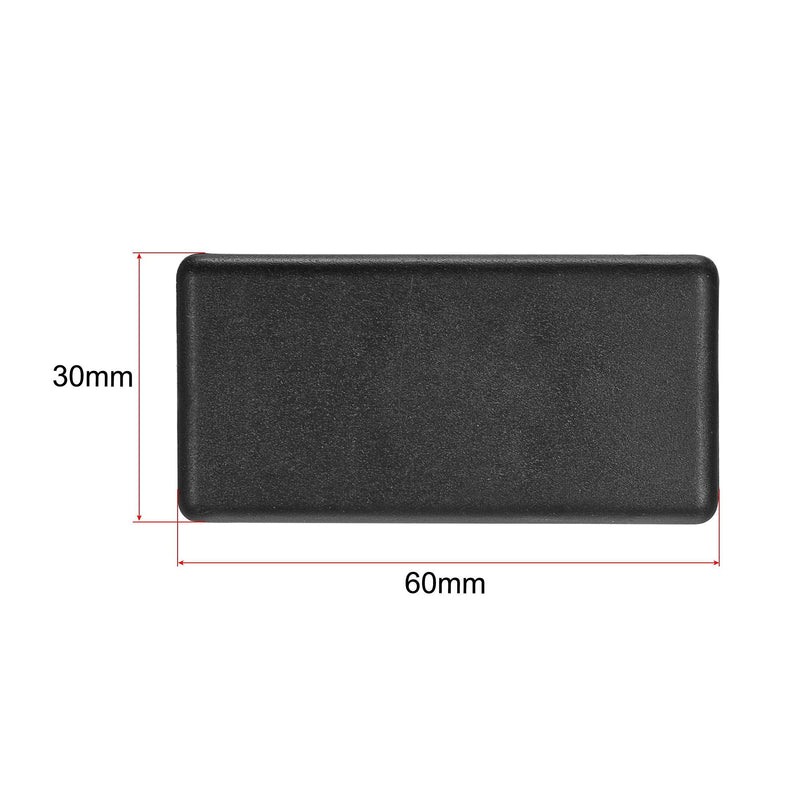 uxcell Standard Plastic Rectangle Aluminum Extrusion End Cap Black 30x60mm 40pcs