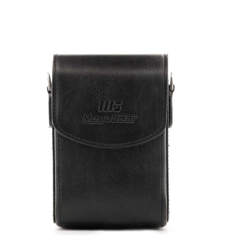 MegaGear Leather Camera Case with Strap Compatible with Canon PowerShot G7 X Mark III, G7 X Mark II, G7 X Black