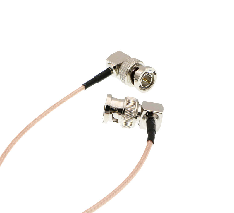 Uonecn RG179 HD-SDI Cable Right Angle BNC Male to Male 75ohm MegaFlex for Blackmagic HyperDeck Shuttle and BMCC BMPC Hyperdeck Cameras 24'' 60cm Double right angle BNC Pink