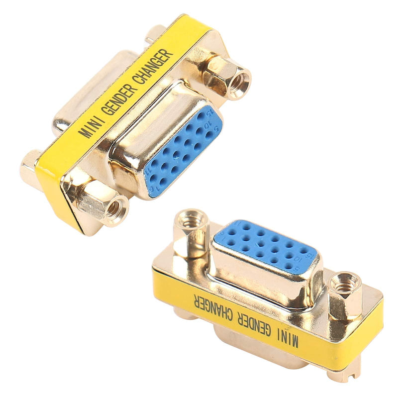 VGA Coupler, Benfei 2-Pack VGA/SVGA Adapter HD15 Female to Female Gender with Gold-Plated Cord