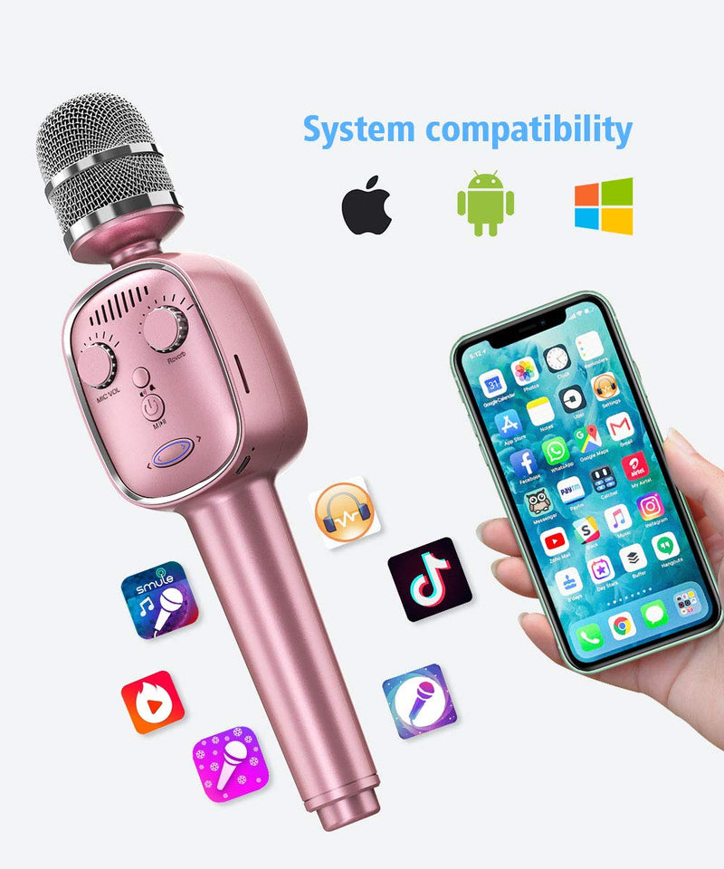 [AUSTRALIA] - Wireless Bluetooth 5.0 Karaoke Microphone, Protable Handheld Karaoke Mic Speaker Singing Machine with Voice Changer, Record, Playback & Reverb for Kids and Adults 