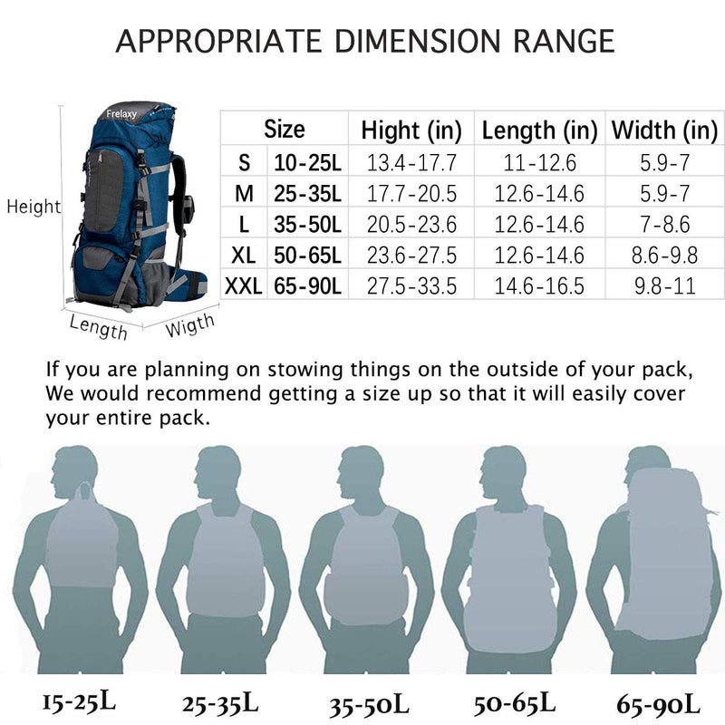 Frelaxy Waterproof Backpack Rain Cover, Upgraded Triple Waterproofing, Antislip Cross Buckle Strap, Ultralight Compact Portable, for Hiking, Camping, Biking, Outdoor, Traveling Black S (For 15L-25L backpack )