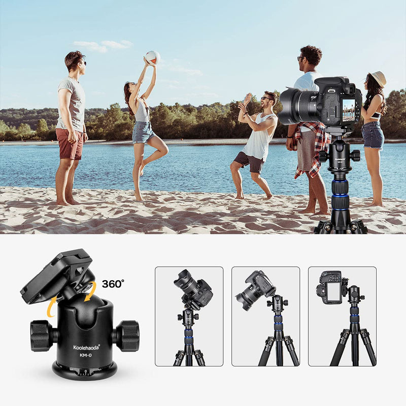 koolehaoda KM-0 Tripod Ball Head Metal Camera Tripod Head with Quick Release Plate 360° Panoramic Shooting for Canon Sony Nikon DSLR Cameras and Monopod.