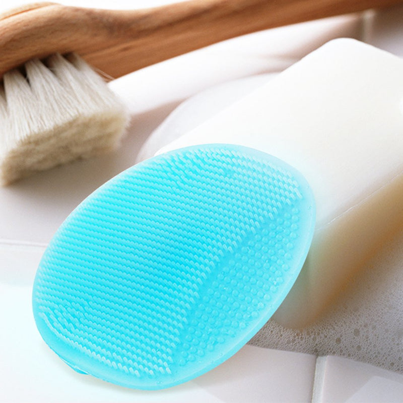 Super Soft Silicone Face Cleanser and Massager Brush Manual Facial Cleansing Brush Handheld Mat Scrubber For Sensitive, Delicate, Dry Skin (Pack of 4) 4 Mix Color