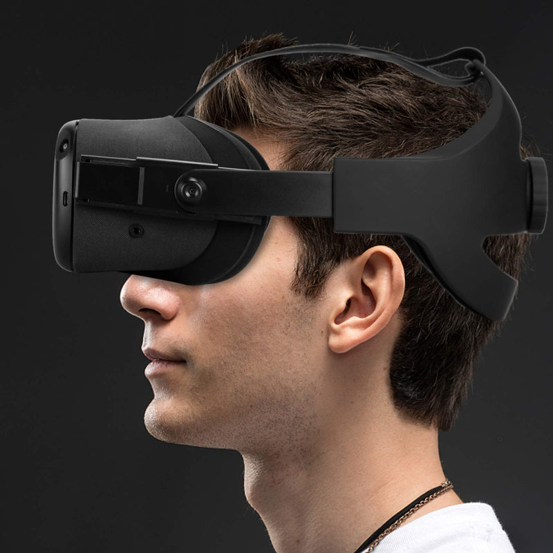 Orzero 1 Set Headband with 2 Head Cushion Compatible for Oculus Quest. Exchangeable Adjustable Protective Strap - Black