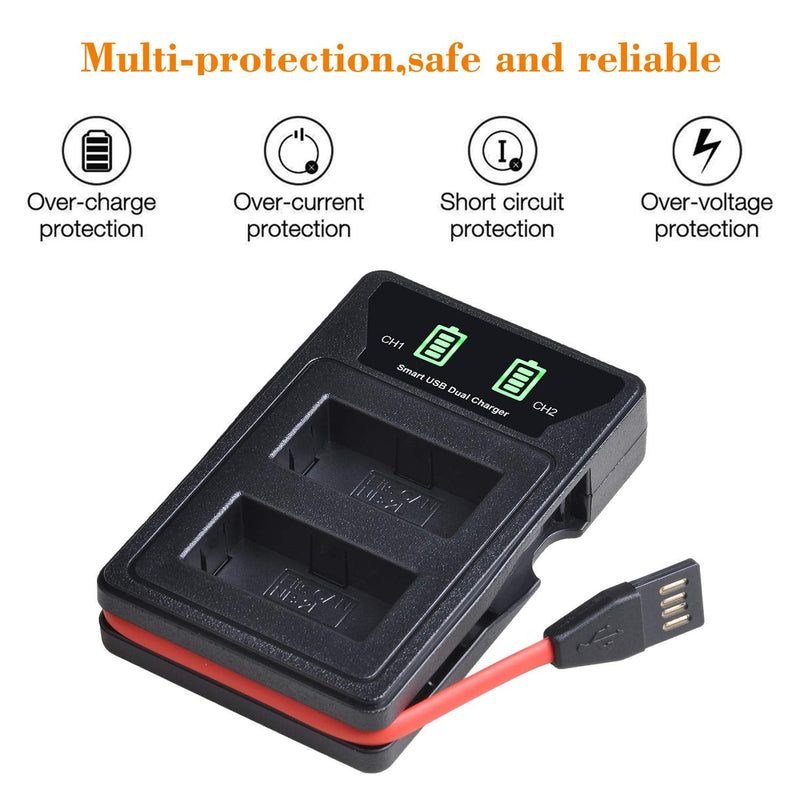 NB-2L NB-2LH Battery and LED Dual Charger Compatible with Digital Rebel XTI XT PowerShot G7 G9 S70 S80 S60 S50 S30 S40 S45 EOS 400D 350D DC410 DC420 VIXIA HF R10 HF R100 HF R11