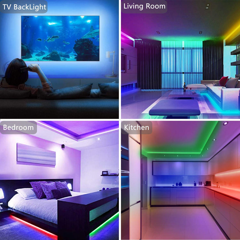 [AUSTRALIA] - ZHUOPD LED Strip Lights 32.8ft/10M, Bluetooth Smart Color Changing Strip Lights,RGB Dimmable Light Strips, APP and Music Rhythm Sound Control, Light Belt Fit for Bedroom Party Christmas Decoration 