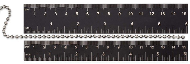 Beaded Ball #6 Chain - Stainless Steel 100 Feet Spool for Plumbing and Industrial Equipment Labeling, Commercial Retaining Applications and Vertical Blinds
