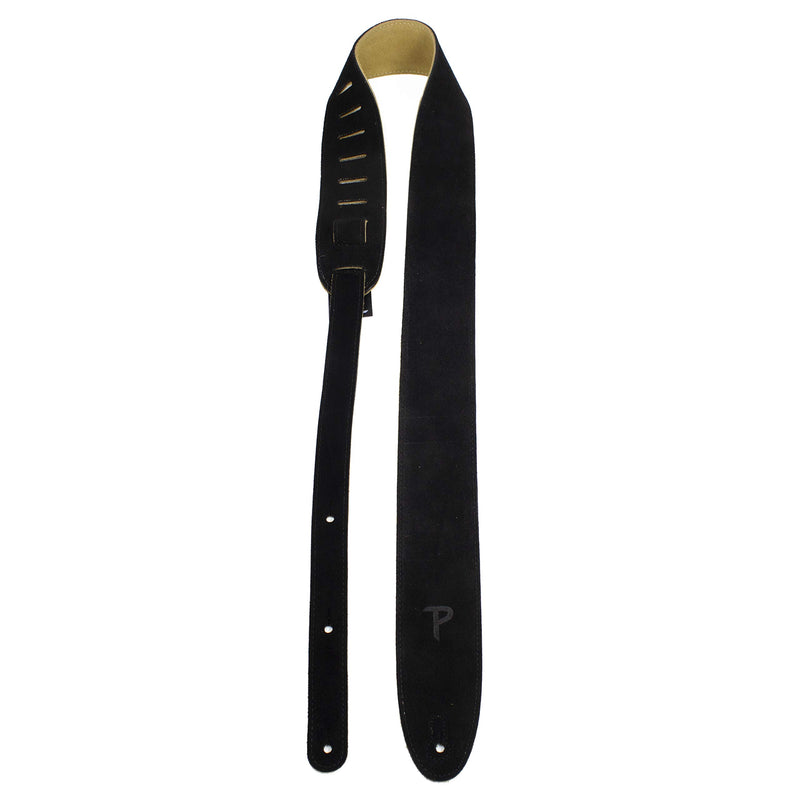 Perri’s Leathers Ltd. - Guitar Strap - Suede - Black - Adjustable - For Acoustic/Bass/Electric Guitar - Made in Canada (BBS-202)