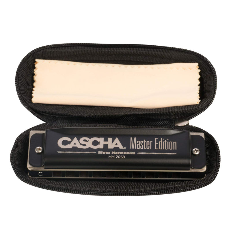 CASCHA Master Edition Blues Harmonica, high-quality harmonica in C-major with soft case and care cloth, blues organ