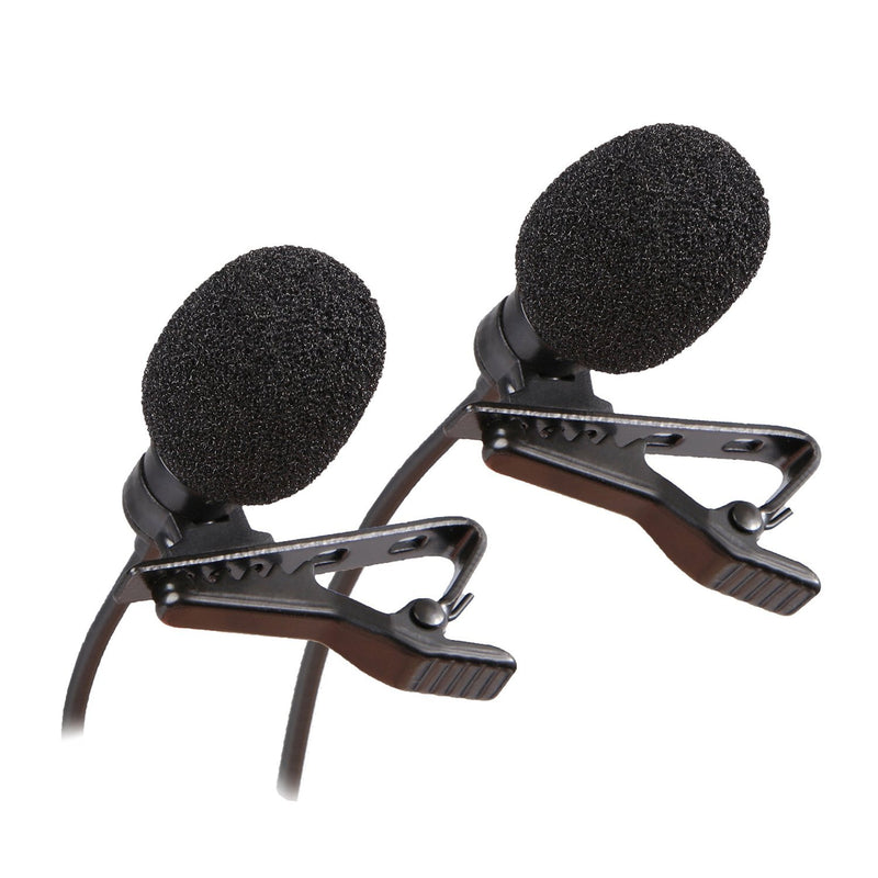 [AUSTRALIA] - Movo LV20 Dual Lavalier Microphone - Clip-on Omnidirectional Condenser Interview Microphone Set for Cameras, Camcorders, and Recorders 