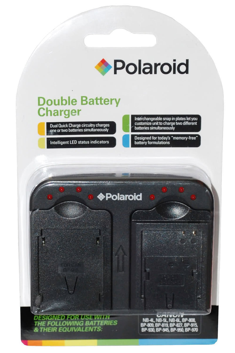 Polaroid Double (Dual) Battery Charger " Charge 2 Batteries At The Same Time" For The Nikon EN-EL14 (P7000, P7100, P7700, P7800, D3100, D3200, D5100, D5200), EN-EL15 (D600, D7000, D7100, D800), EN-EL20 (A, Nikon 1 J1, J2. J3, S1) Batteries