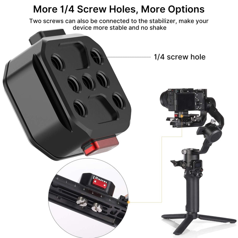 Quick Release Plate Rapid Connect Adapter, Upgrade ULANZI Claw Quick Release QR Plate System for DSLR Mirrorless Cameras, Tripod, Monopod, Slider, Handheld Gimbal, Stabilizer, Ball Head Claw QR Plate Kit