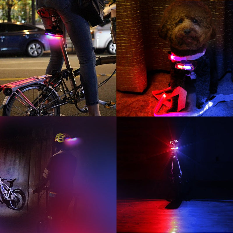 EFORCAR Bike Tail Light,USB Rechargeable LED Bicycle Rear Light with 3 Colors Light and 6 Lighting Modes Multipurpose Ultra Bright Waterproof Bike Warning Light for Riding