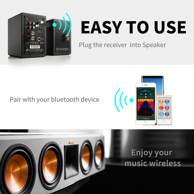 SZMDLX Bluetooth 5.0 Receiver, Portable Clip Wireless Audio Aux Adapter Bluetooth Car Kit (Voice Assistant, A2DP, Built-in Microphone for Home/Car Audio with 3.5mm Stereo Output) receiver-02