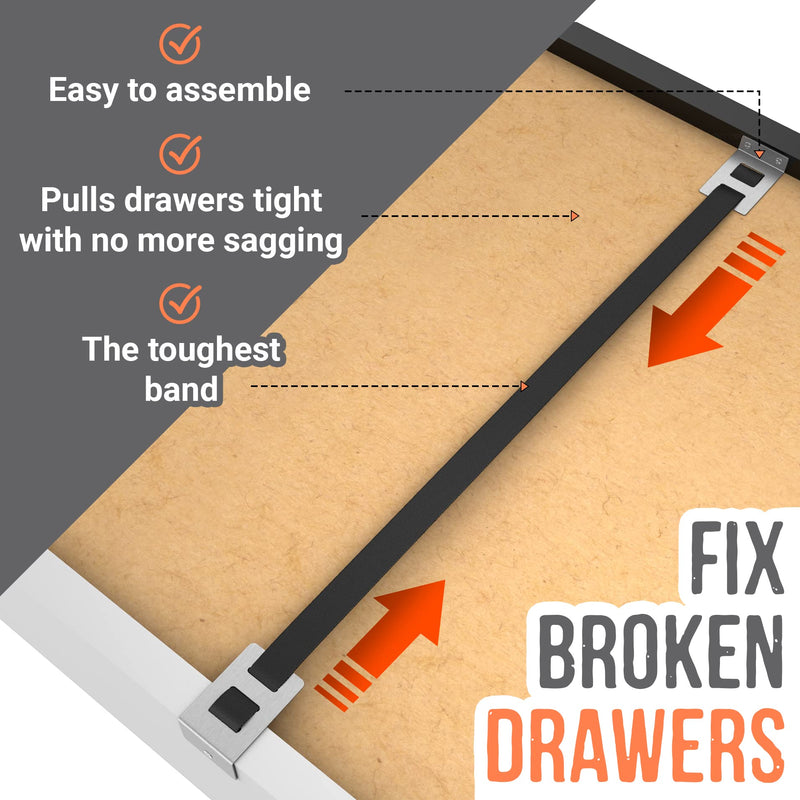 DIY Doctor Drawer Repair Kit - Drawer Replacement Parts - Drawer Fixer - No Need for Kitchen Drawer Replacement - Replacement Kitchen Drawer - Fix Buckled Drawers - Pack of 4