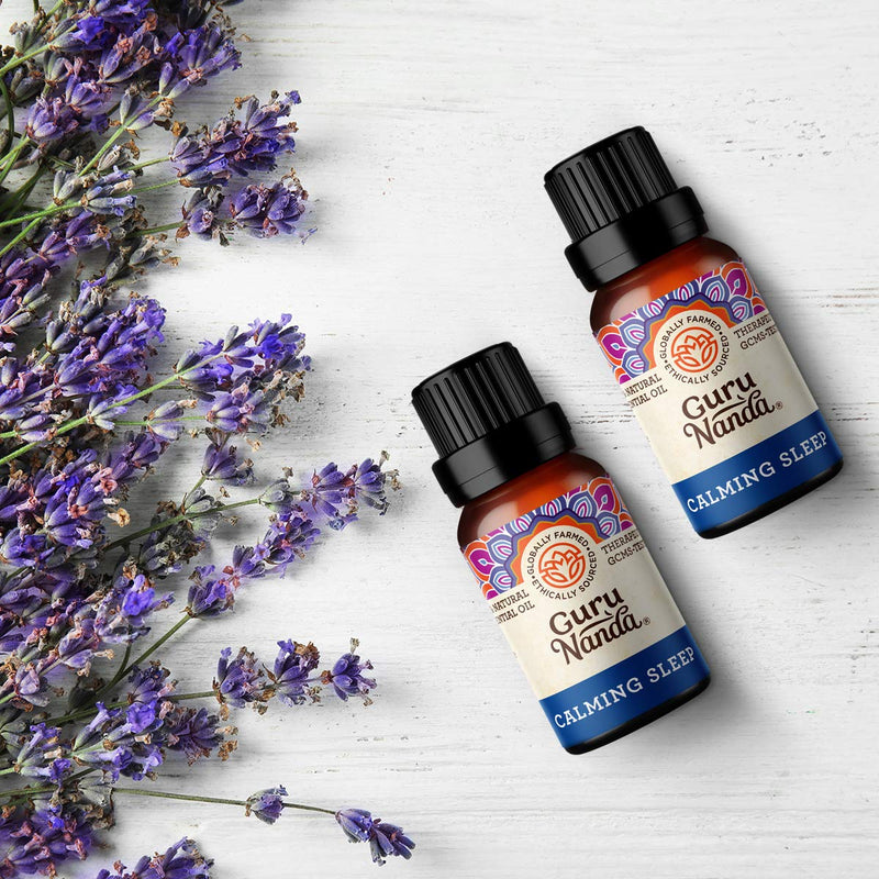 GuruNanda Calming Sleep Essential Oil (Pack of 2) - Ease Your Mind with Lavender and Other Soothing Oils, 100% Pure Therapeutic Aromatherapy Blend for Relaxing Bedtime (15ml x2) 0.50 Fl Oz (Pack of 2)