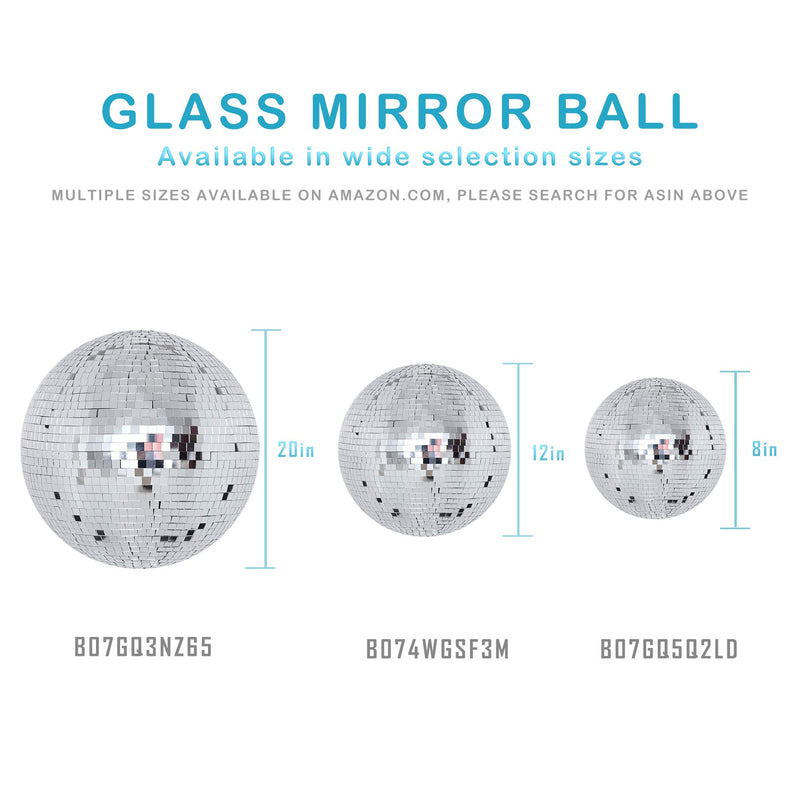 NuLink 8" Disco Light Mirror Ball with Hanging Ring