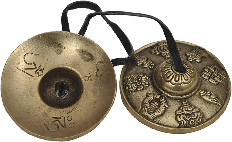 Tingsha Tibetan Bell (Chimes) Buddhist Lucky Symbols (Medium)