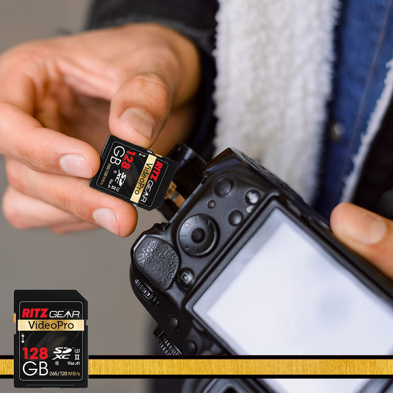 UHS-II SD Card 128GB SDXC Memory Card U3 V60 A1, Extreme Performance Professional Sd-Card (R 265mb/s 120mb/s W) for Advanced DSLR, Well-Suited for Video, Including 4K,8K, 3D, Full HD Video 1 Pack Standard Packaging