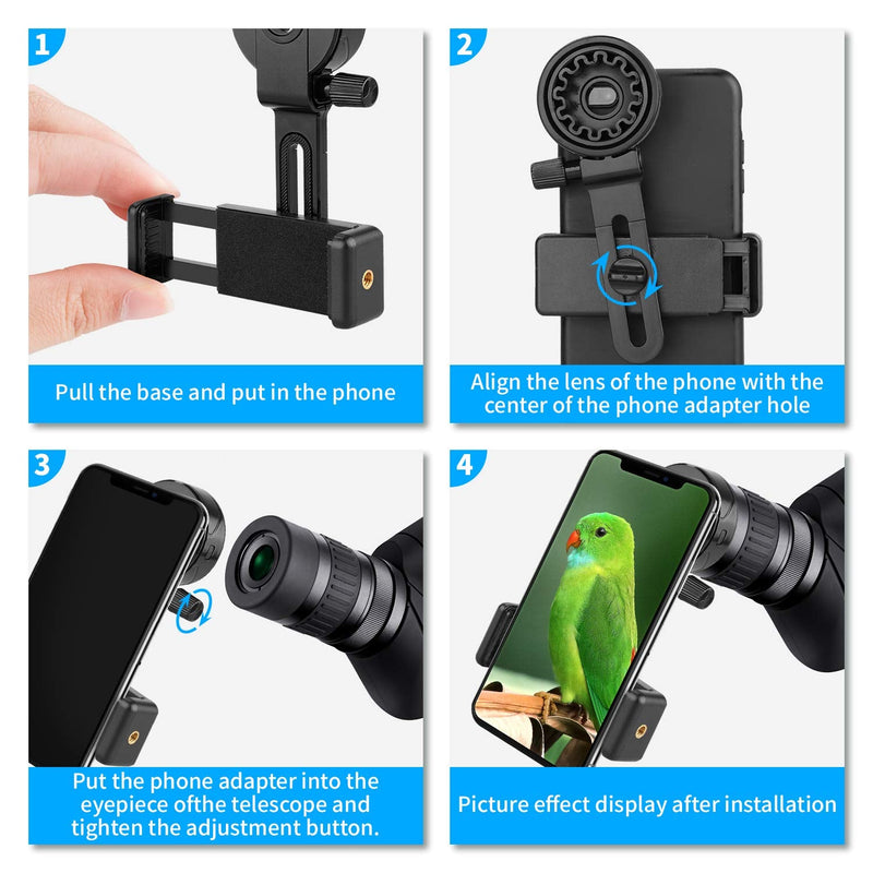 Universal Cell Phone Adapter Mount Quick Aligned Compatible with Spotting Scope Binoculars Monocular, Fit Almost All Brands of Smartphones Style-1