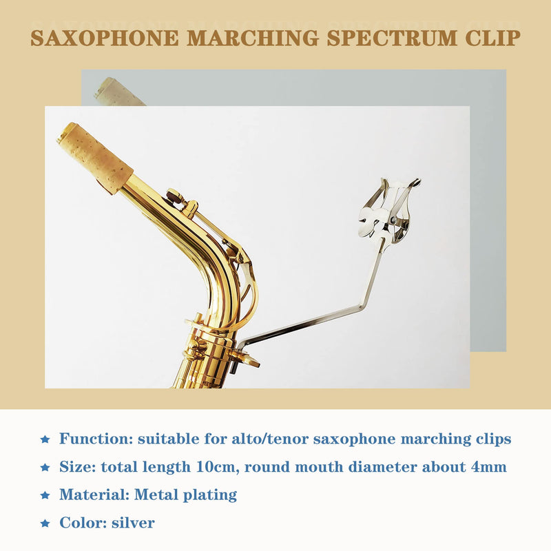 Silver Marching Lyre Clamp-On, Round Jack Metal Plating Marching Music Clip, Lyre for Saxophone