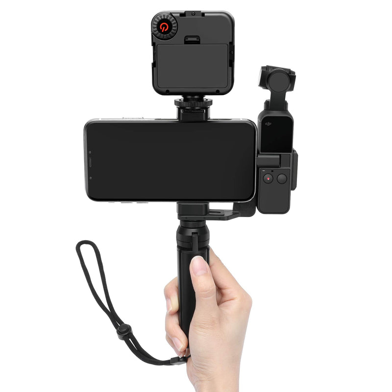 Skyreat Osmo Pocket Mount Accessories Handheld Phone Holder Bracket Tripod Mount,w Cold Shoe 1/4”Thread for DJI Osmo Pocket,Pocket 2