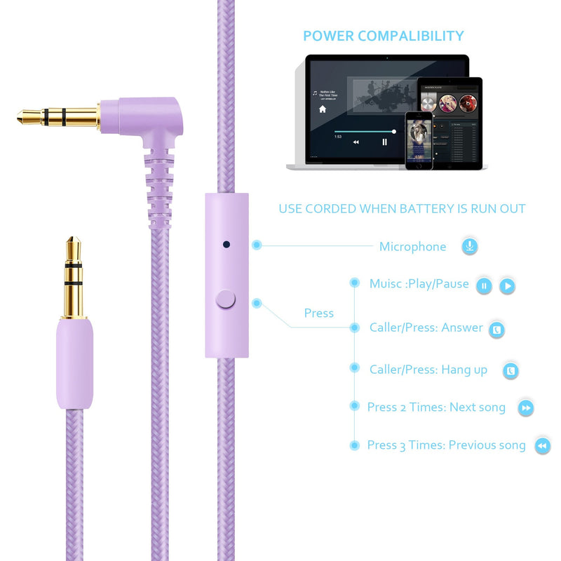 [AUSTRALIA] - 2 Packs Riwbox WT-7S Kids Headphones Wireless, Foldable Stereo Bluetooth Headset with Mic Compatible with PC/Laptop/Tablet/iPad Purple&Pink 