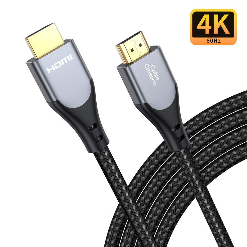 HDMI Cable 4K@60Hz 3.3 ft, CableCreation HDMI 2.0 Cable, High-Speed 18Gbps, 4K HDR, 3D, 2160P, 1080P, Ethernet Support, Compatible with UHD TV, PS5/PS4, Xbox One, Blu-ray, PC, Projector and More 3.3ft Gray