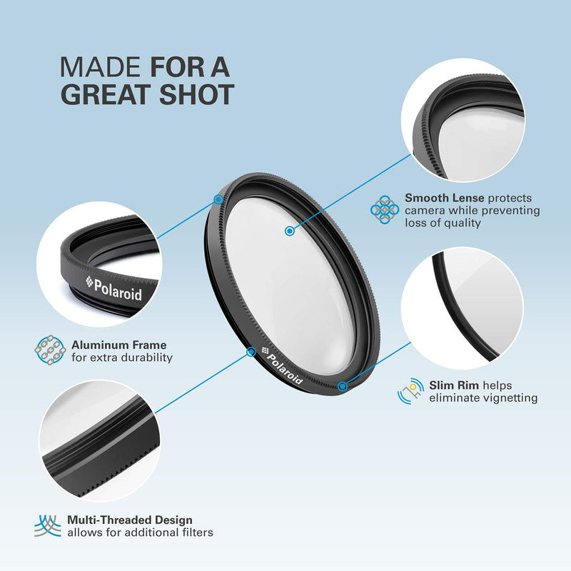 Polaroid Optics 55mm 3-Piece Filter Kit Set [UV,CPL,FLD] includes Nylon Carry Case – Compatible w/ All Popular Camera Lens Models 55 mm