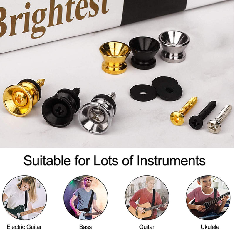 Metal End Pins With Mounting Screws Metal Guitar Strap Button Strap Locks Metal End Pin For Bass Guitar Bass Strap End Pins Guitar Strap Buttons End Pins For Acoustic Classical Electric Guitar Bass