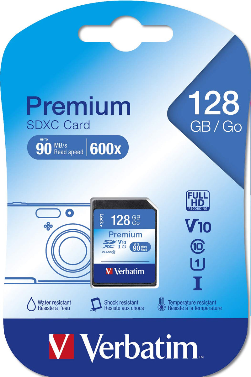 Verbatim 128GB Premium SDXC Memory Card, UHS-I V10 U1 Class 10 128 GB