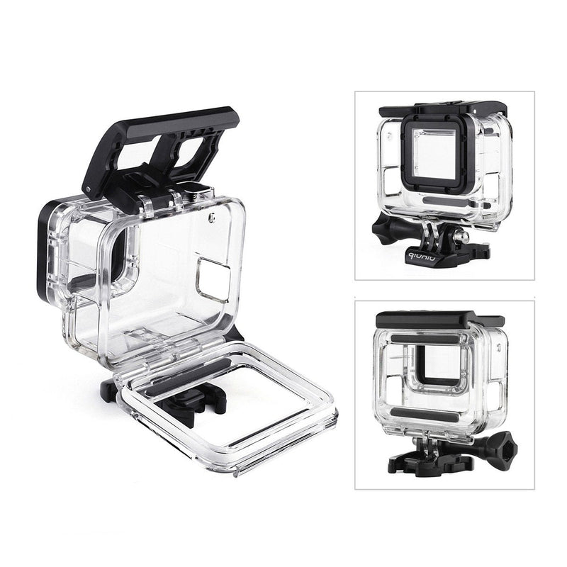 Side Open Skeleton Housing Case for GoPro Hero 5/6 Black Action Camera - Protective Lens Removal NOT Needed - Transparent Clear