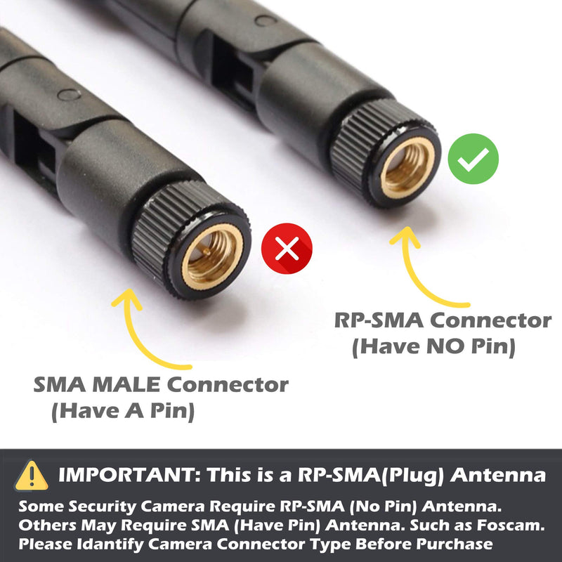 TECHTOO 9dBi Omni WiFi Antenna with RP-SMA Connector for Wireless Network Router/USB Adapter/PCI PCIe Cards/IP Camera/Wireless Range Extender(1-Pack)