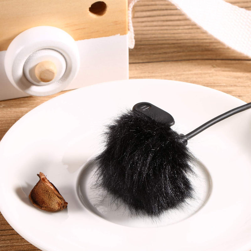 [AUSTRALIA] - TecUnite 5 Pack Mini-size Lapel Lavalier Microphone Furry Windscreen Muff (Black) Black 