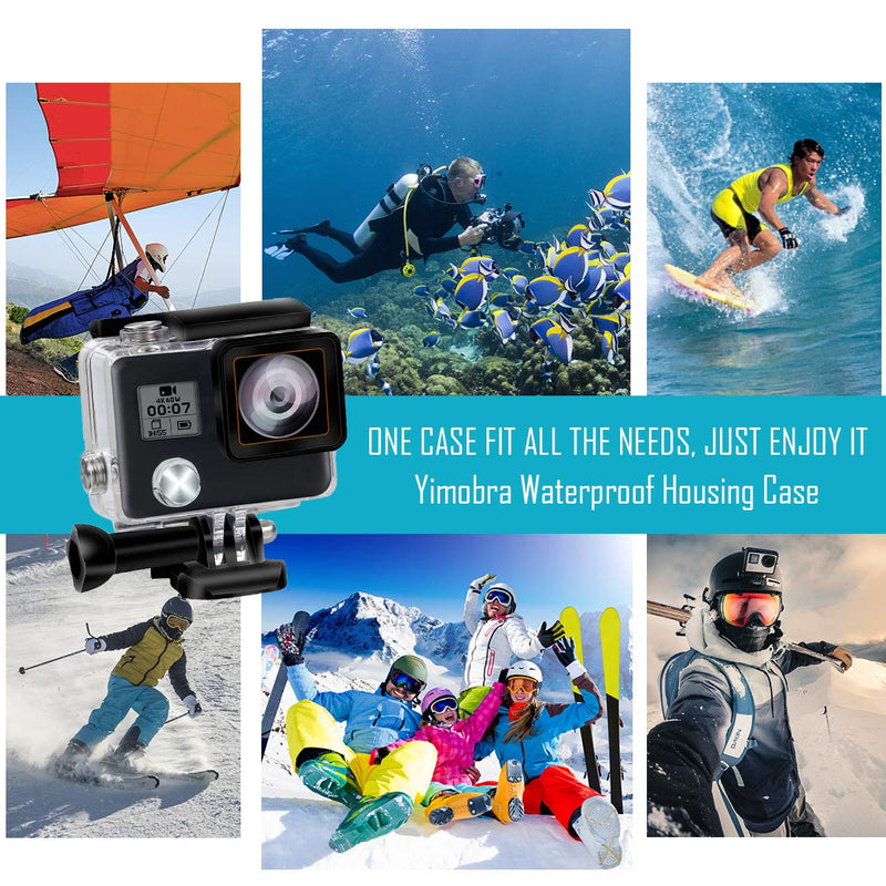 Yimobra Waterproof Housing Case for Gopro Hero 4 and Hero 3+ with Quick Release Mount and Thumbscrew Protective 147FT 45M Underwater Photography Dive Hero Transparent (Presented One More Clip)
