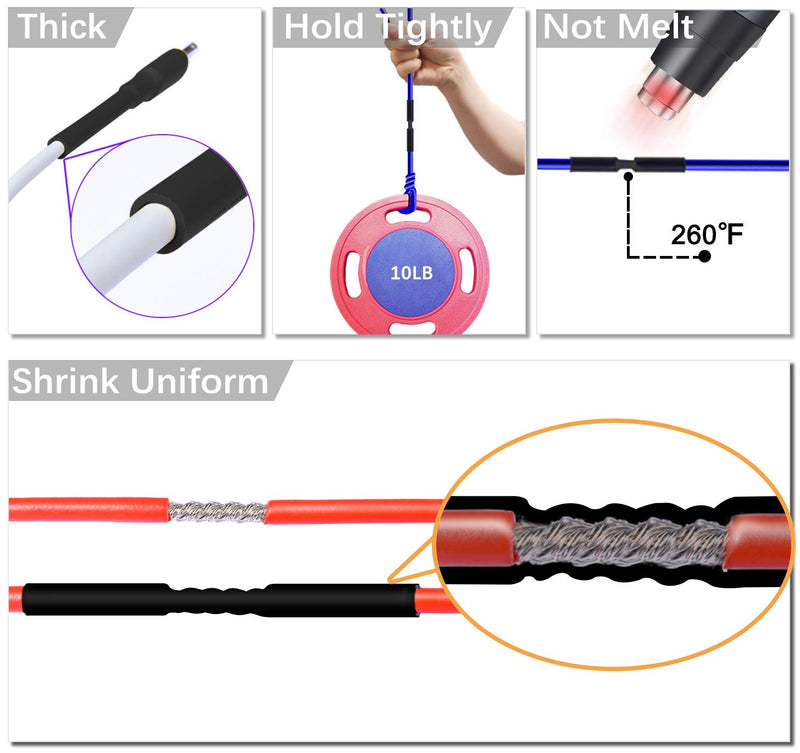 Heat Shrink Tubing Kit,14 Sizes Black Heat Shrink Tube, Shrink Ratio 2:1 Electrical Shrink Tubing Wire Large Wrap Industrial Shrink Tubes Assortment for Wires Repairs, Soldering, Automotive Wiring Multiple Sizes 1 - Black