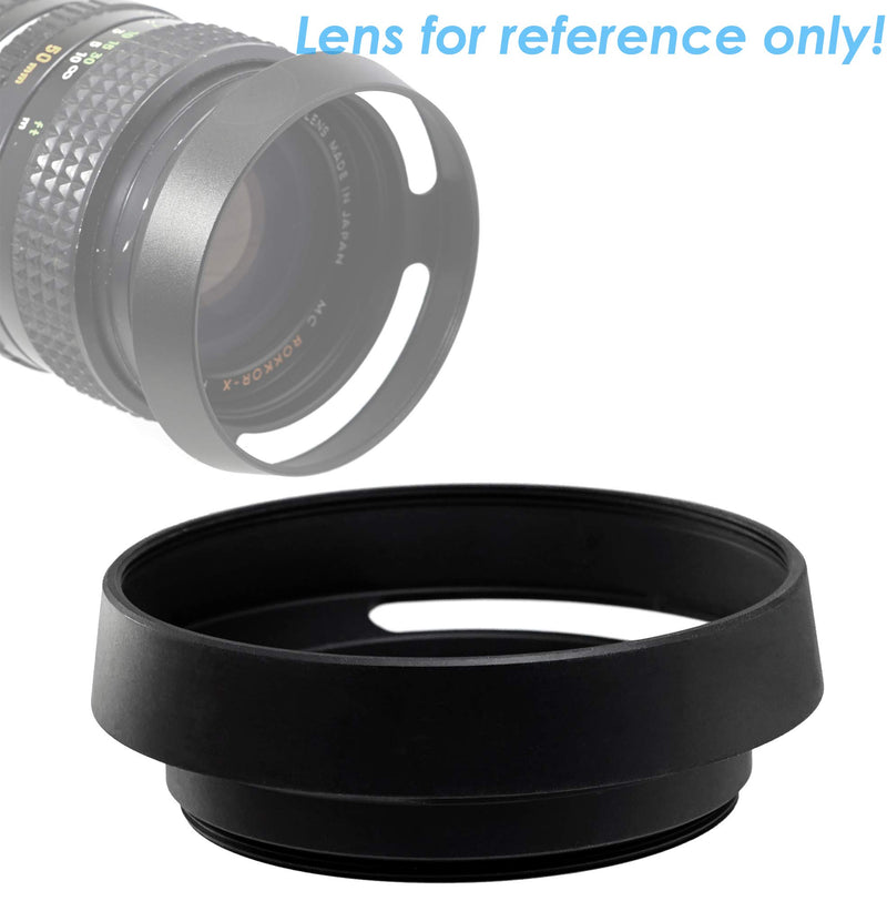 Fotasy 52mm Metal Curved Lens Hood, 52mm Vented Hood, 52mm Lens Hood for Fuji Leica Leitz Panasonic Olympus Panasonic Sony Lens, 52mm Screw-in Lens Hood