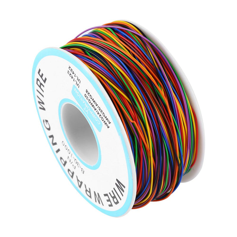 8-Wire Colored Insulation Test Wrapping Cable P/N B-30-1000 250M 30AWG Tinned Copper Solid Cable 280M