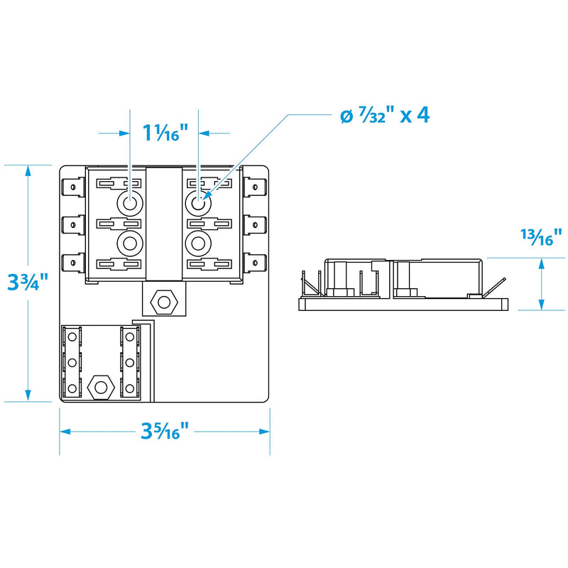 Seachoice Fuse Block ATO/ATC, 6 Gang Ground Bar 12V