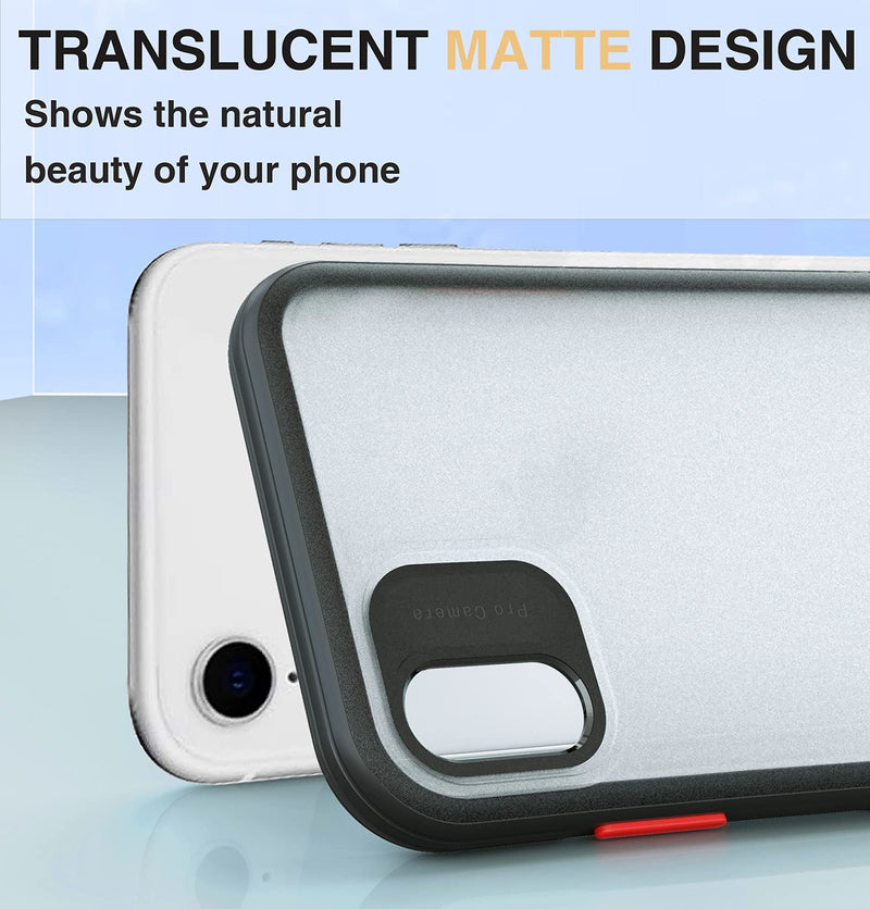 COANJIUO Armor Series Phone Case Compatible with iPhone XR Case Translucent Matte, Black