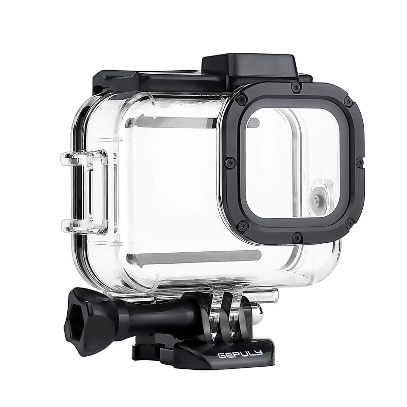 GEPULY Waterproof Housing Case for GoPro Hero 8 Black, 60m Underwater Diving Protective Housing Shell with 2 Cold Shoe Adapter and Bracket Accessories for GoPro Hero 8 Black Camera Waterproof Case for Hero 8 Black