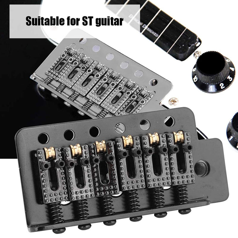 Guitar Tremolo Bridge, Tremolo System with Roller Single Locking Vibrato Bridge Tailpiece for ST Guitar (Black)