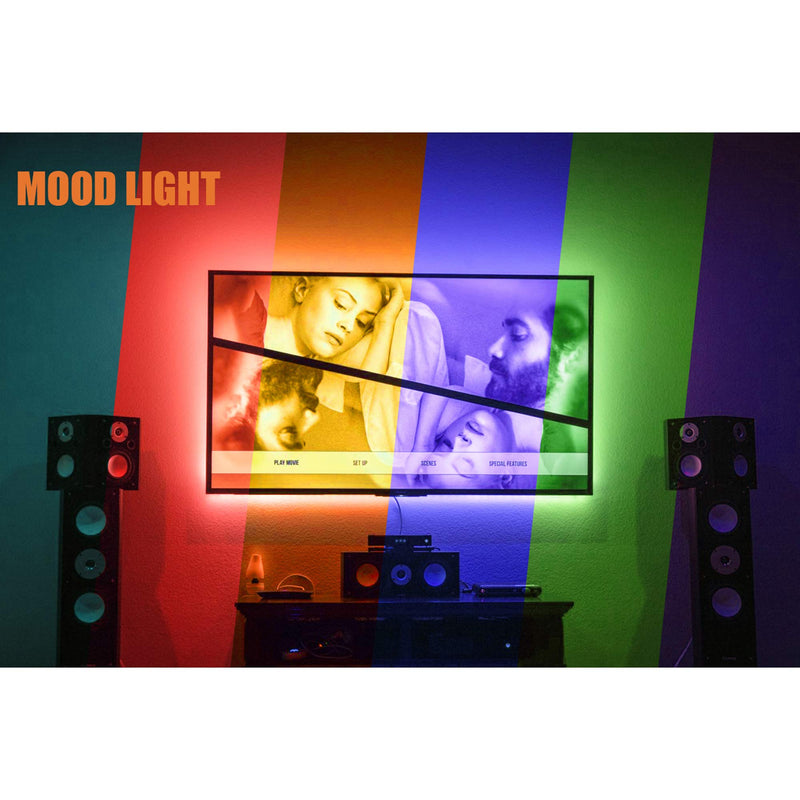 [AUSTRALIA] - PANGTON VILLA Led Strip Lights 6.56 Feet for 40-60 Inch TV Usb Backlight Kit with Remote Rgb 16 Colors Bias Mood Lamp for Bedroom, Room Hdtv 
